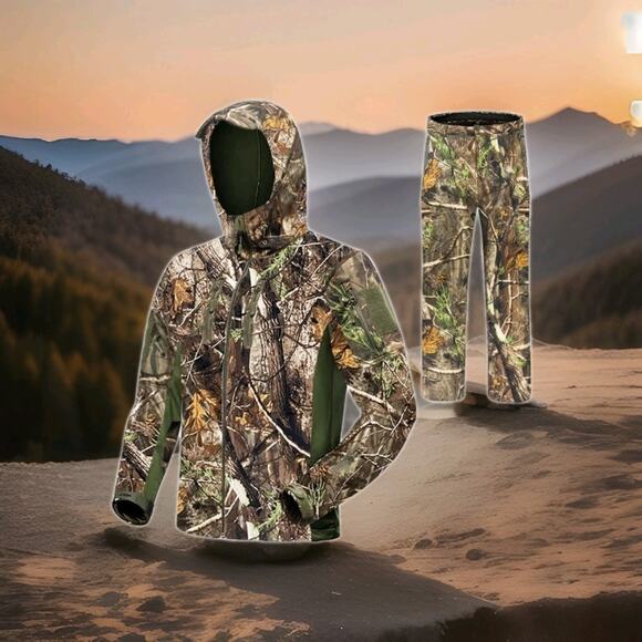 FOYKUED Other - New FOYKUED 2pc Camouflage Hunting Suit Fleece Lining & Water-Resistant Men XXL
